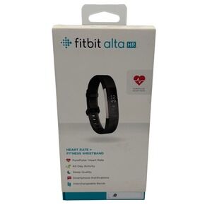 Fitbit Alta HR Heart Rate Fitness Wristband Black FB408 Smartwatch Large Band